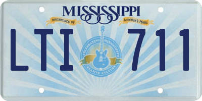 MS license plate LTI711