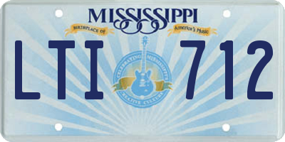 MS license plate LTI712