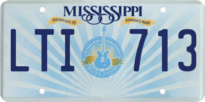 MS license plate LTI713