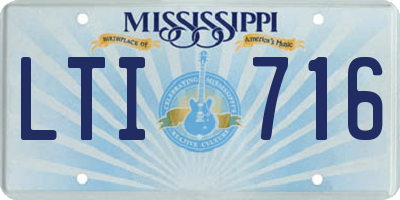 MS license plate LTI716