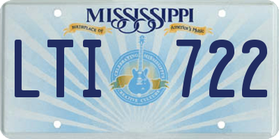 MS license plate LTI722