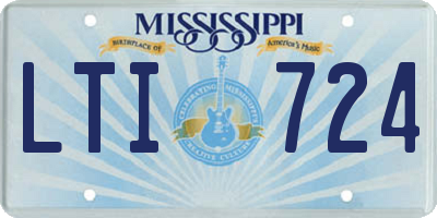 MS license plate LTI724