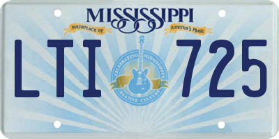 MS license plate LTI725
