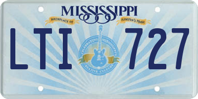 MS license plate LTI727