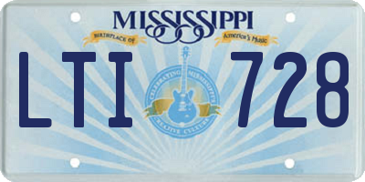 MS license plate LTI728
