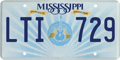 MS license plate LTI729