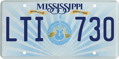 MS license plate LTI730