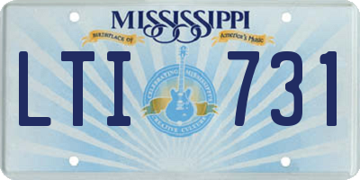 MS license plate LTI731