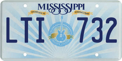 MS license plate LTI732