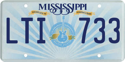 MS license plate LTI733