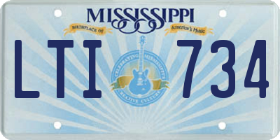 MS license plate LTI734