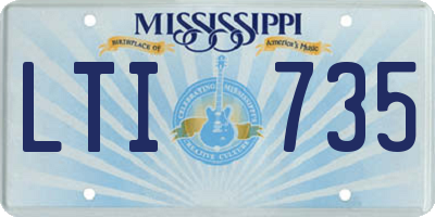 MS license plate LTI735