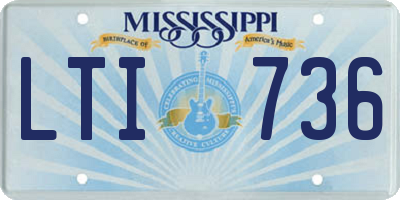 MS license plate LTI736