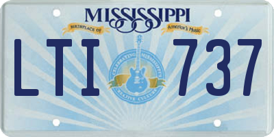 MS license plate LTI737