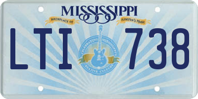 MS license plate LTI738