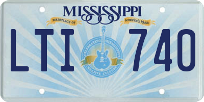 MS license plate LTI740