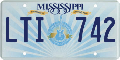 MS license plate LTI742