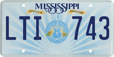 MS license plate LTI743