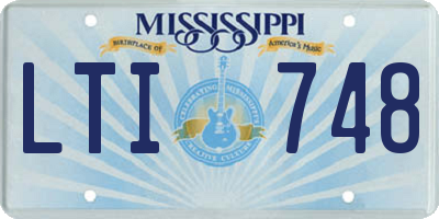 MS license plate LTI748