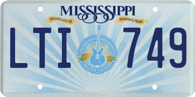 MS license plate LTI749