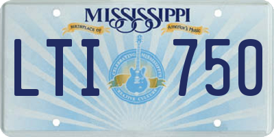 MS license plate LTI750