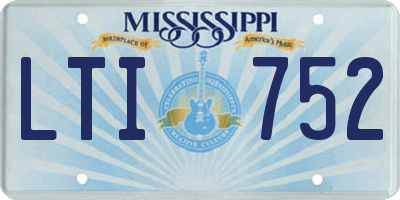 MS license plate LTI752