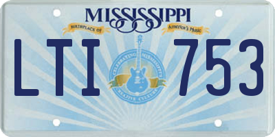 MS license plate LTI753