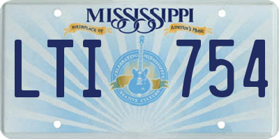 MS license plate LTI754