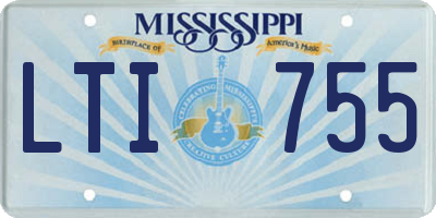 MS license plate LTI755