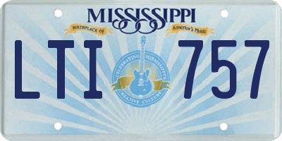 MS license plate LTI757