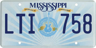 MS license plate LTI758