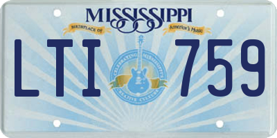 MS license plate LTI759