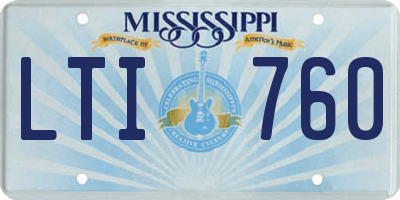 MS license plate LTI760
