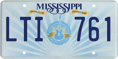 MS license plate LTI761