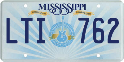MS license plate LTI762