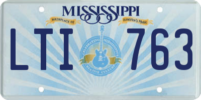 MS license plate LTI763