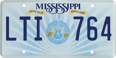 MS license plate LTI764