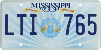 MS license plate LTI765
