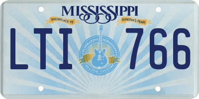 MS license plate LTI766