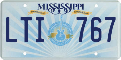 MS license plate LTI767
