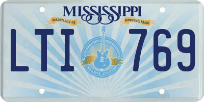 MS license plate LTI769