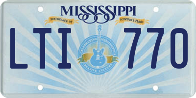 MS license plate LTI770