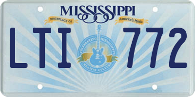MS license plate LTI772