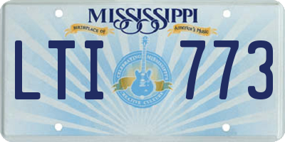 MS license plate LTI773