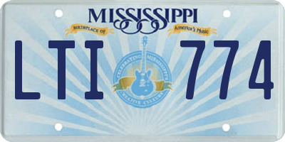 MS license plate LTI774