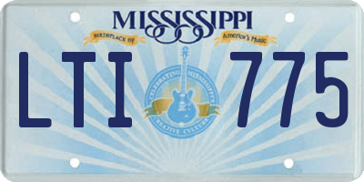 MS license plate LTI775