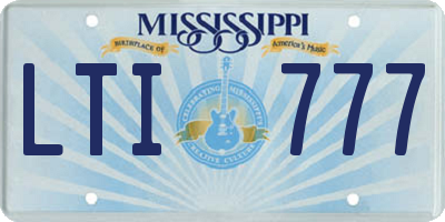 MS license plate LTI777