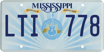 MS license plate LTI778