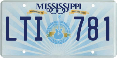 MS license plate LTI781