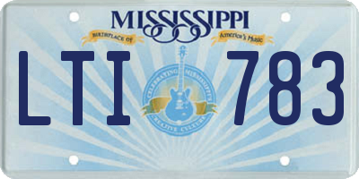 MS license plate LTI783